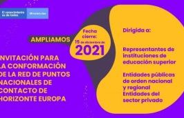 Invitación para la conformación de la Red de Puntos Nacionales de Contacto de Horizonte Europa