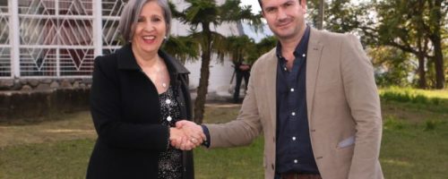 Foto de Rectora encargada Luis y gerente de infimanizales
