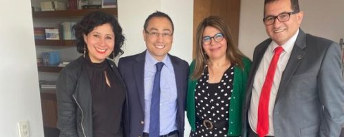 Monisterio de educación reunidos con el rector Fabio Arias
