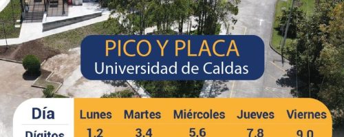 Pico y placa: Lunes: 1, 2, 7, 8 Martes: 3, 4, 9 ,0 Miércoles: 5, 6, 1,2 Jueves: 7, 8, 3, 4 Viernes: 9, 0, 5, 6