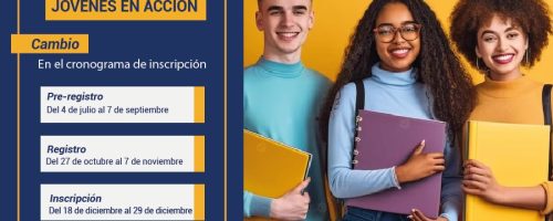 Cambio en el cronograma de inscripción para el programa de Jóvenes en Acción